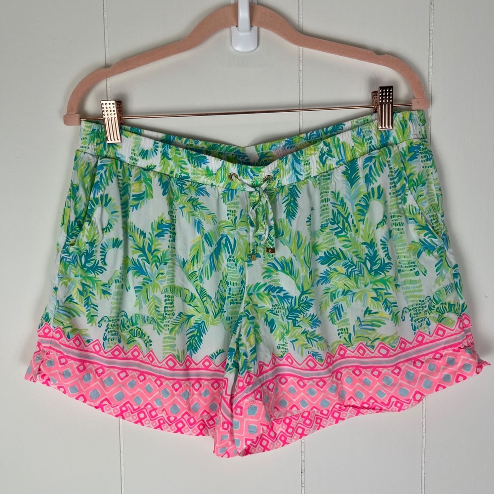 Lilly Pulitzer Katia Shorts Fresh Citrus Keep Palm Large Lounge Resort Beach